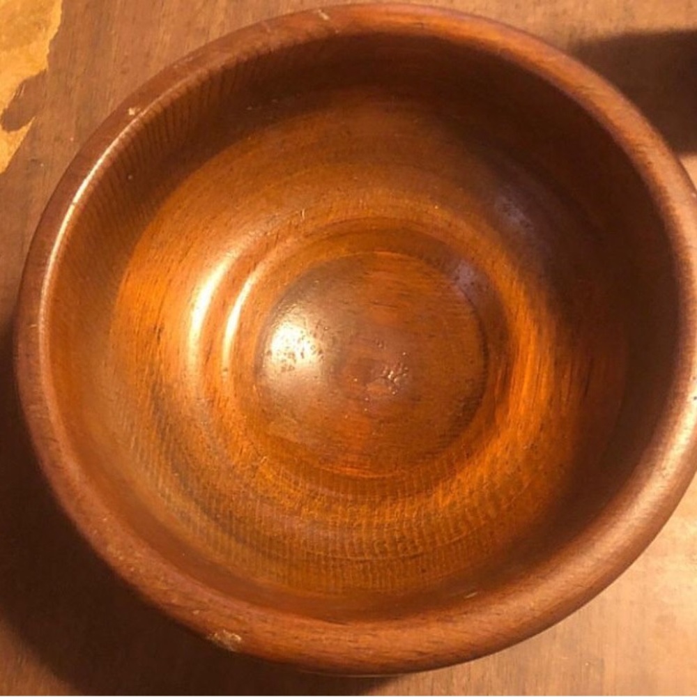Vintage Large solid wood salad bowl